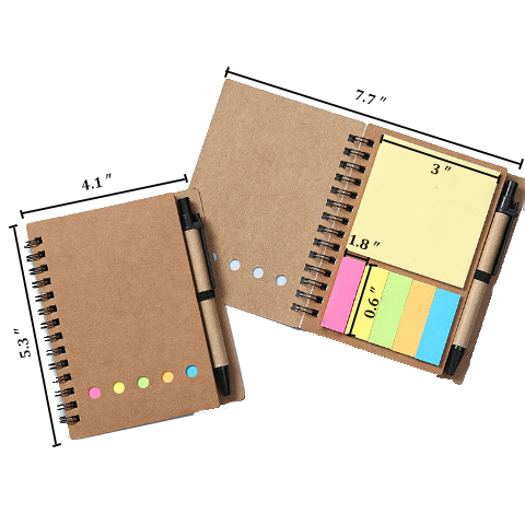 Spiral Notepad with Pen Memo Sticky Notes Custom Notebook and Pen Set 5