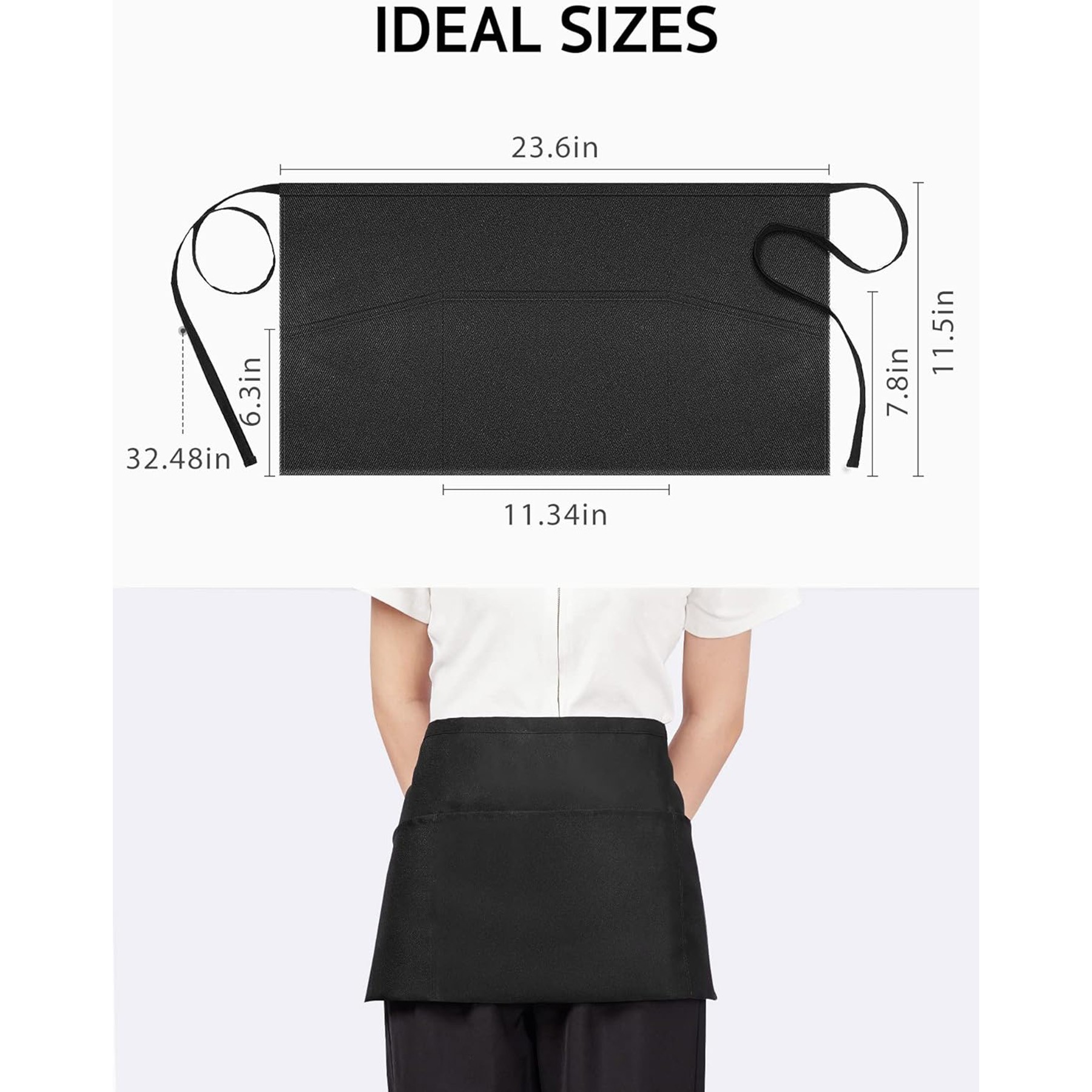 Server Apron with 3 Pockets 8