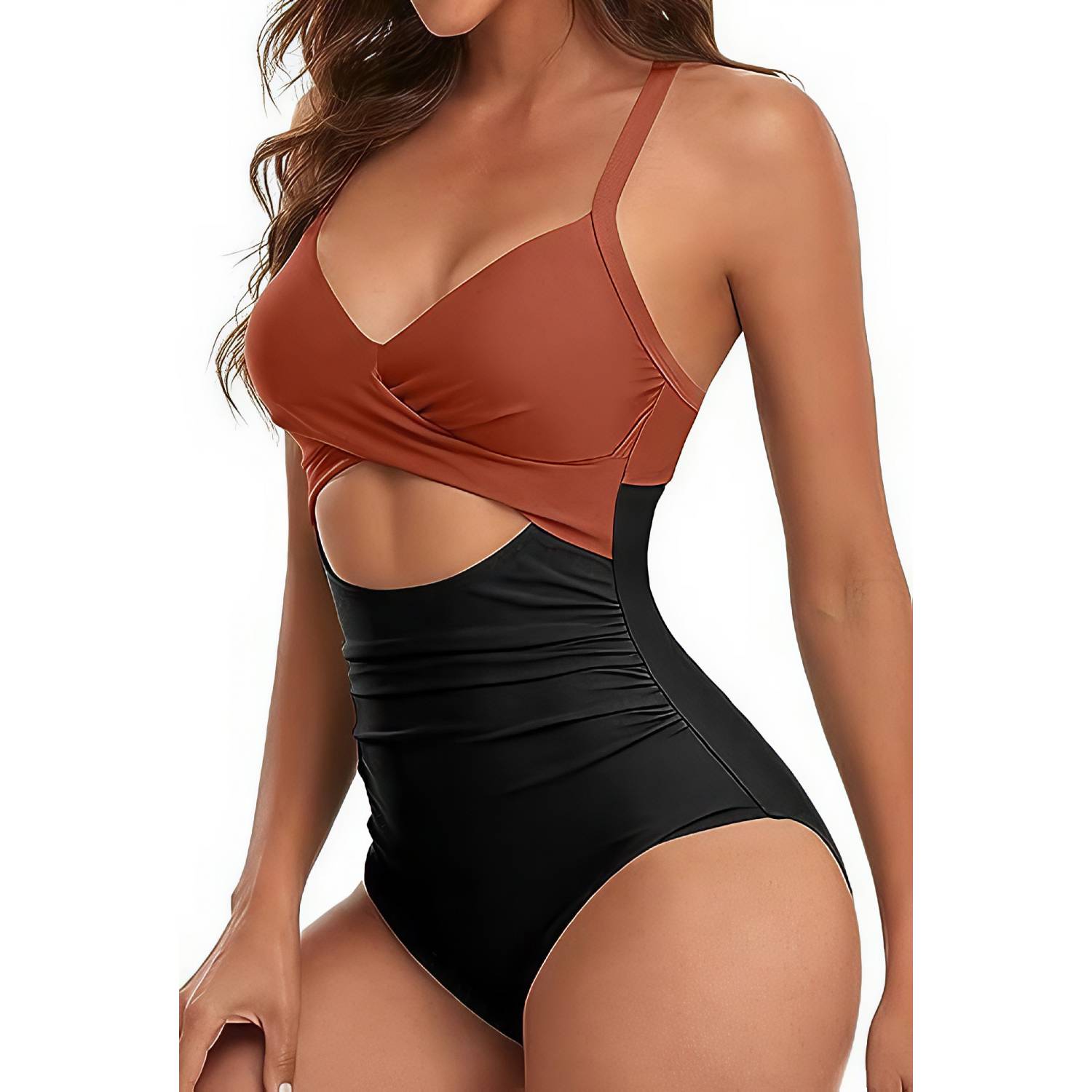 Hollow Out One-Piece Swimsuit w/ Back Lacing 12