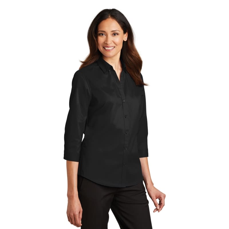 Port Authority Ladies 3/4-Sleeve SuperPro Twill Shirt. 5