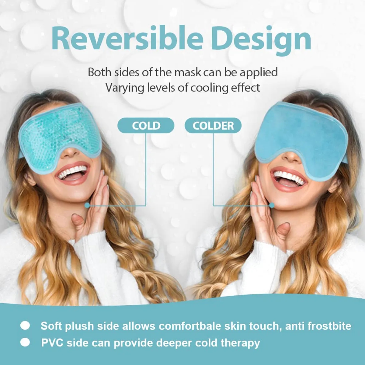 Custom Reusable Hot Cold Therapy Gel Ice Bag Eye Mask 3
