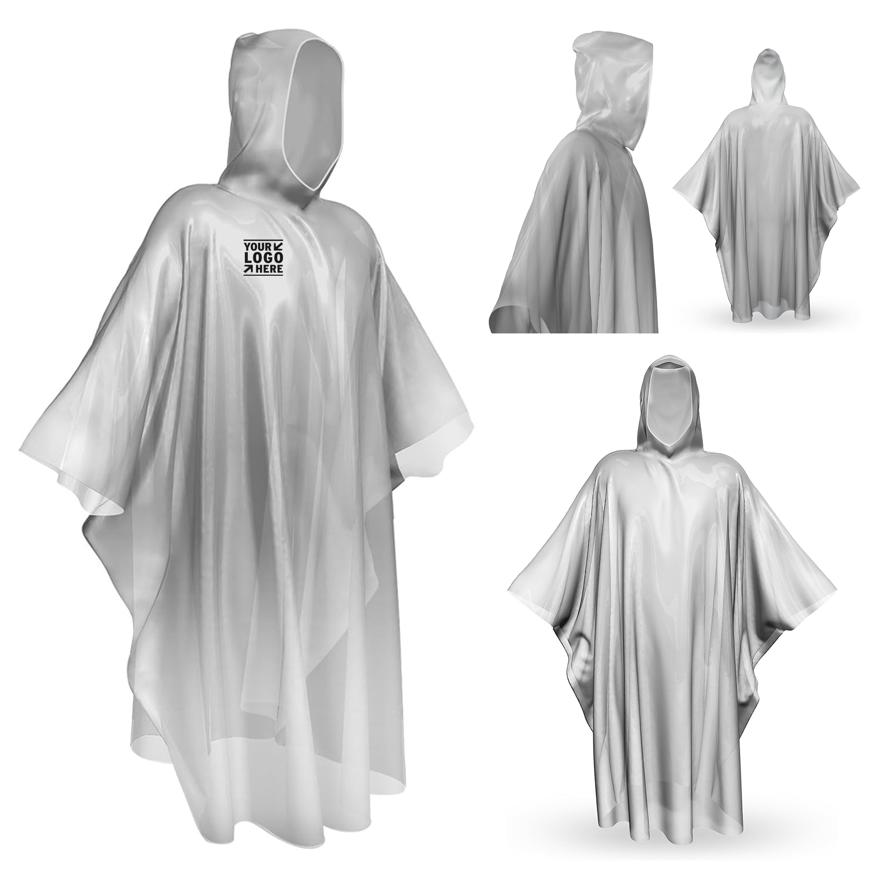 Transparent Waterproof Disposable Rain Poncho Travel Hiking Thick Emergency Raincoat