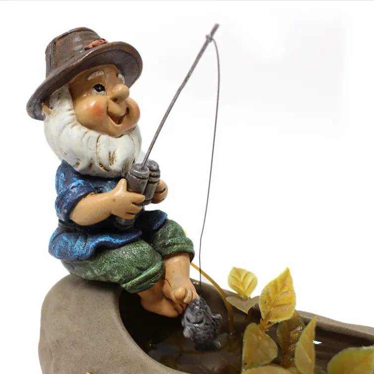 Pool Ornaments Fishing Elf Creative Resin Outdoor Decoration 1