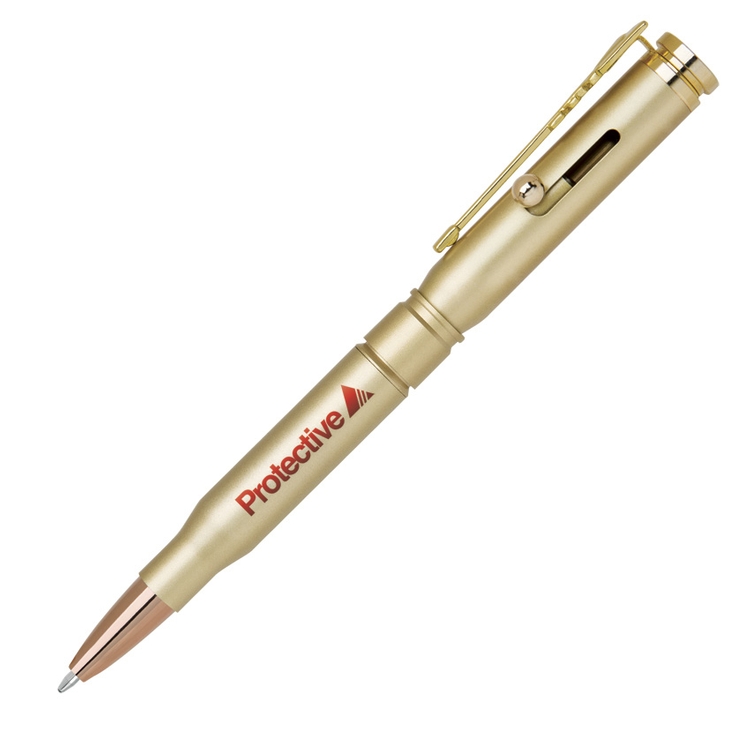 Satin Gold- Brass Bullet Ball Point Pen 1