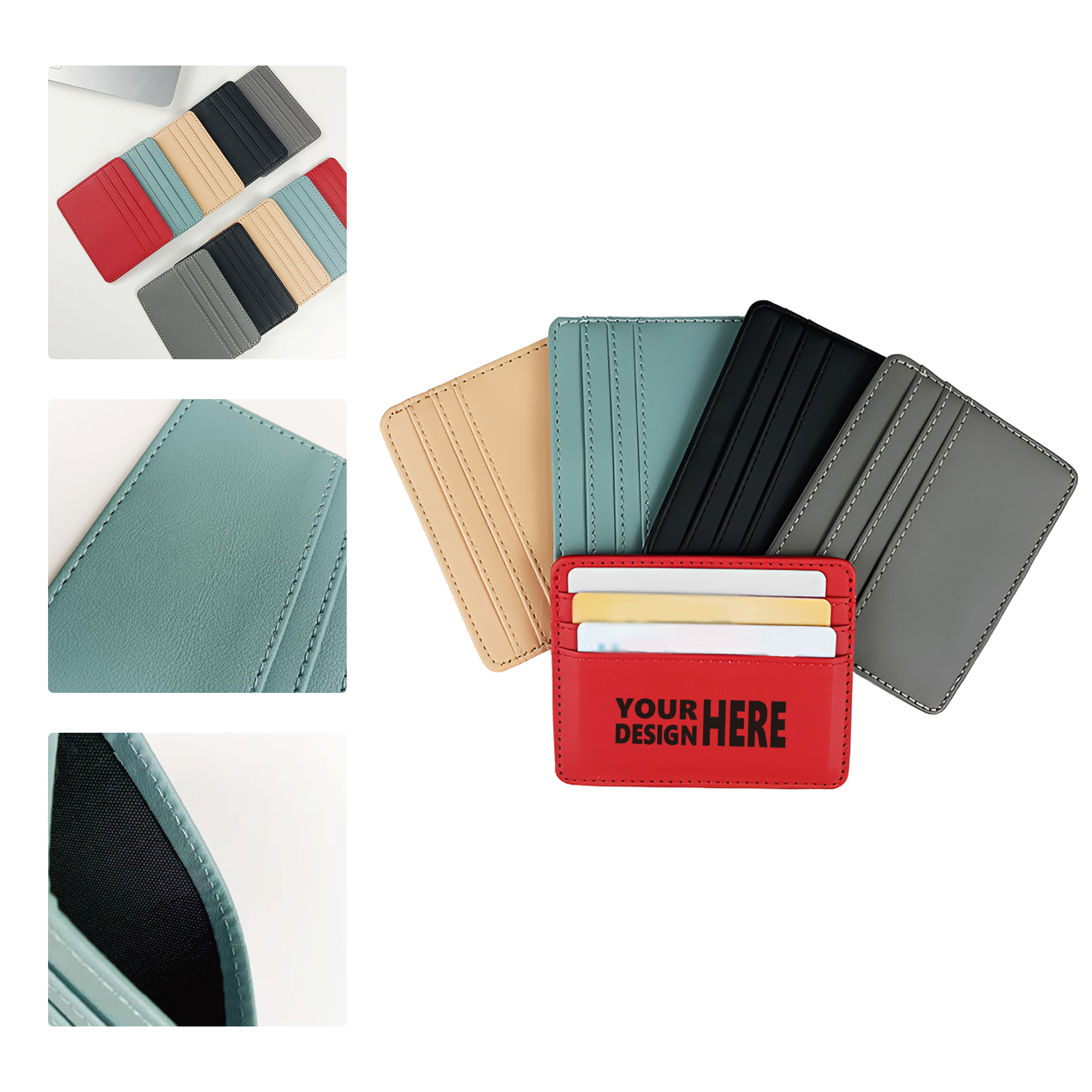 MOQ 50 Custom PU Leather Card Holder with Multiple Slots 1