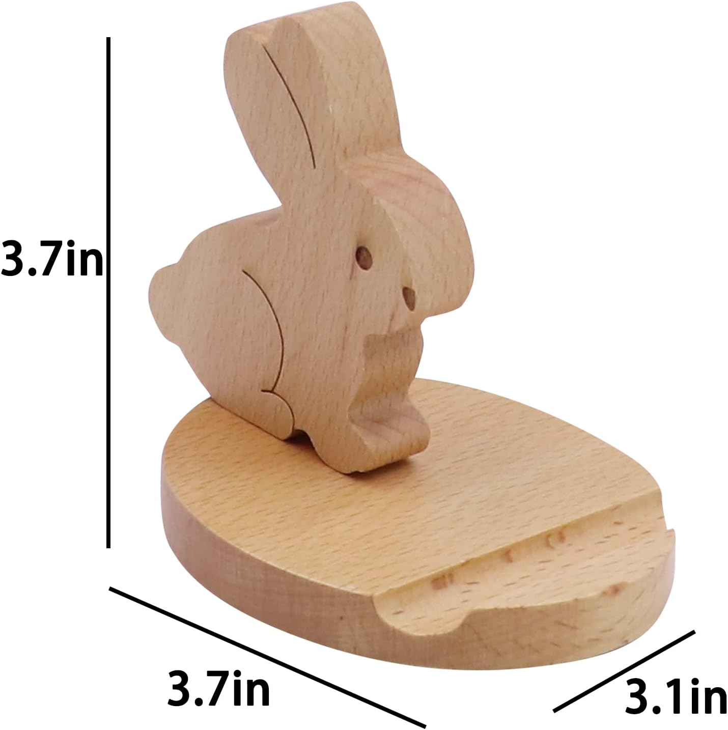 Rabbit Shaped Wooden Phone Holder 1