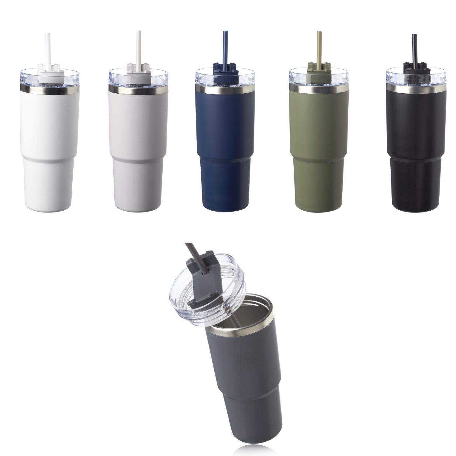 Stainless Steel Travel Tumbler with Straw, 23 oz. 7