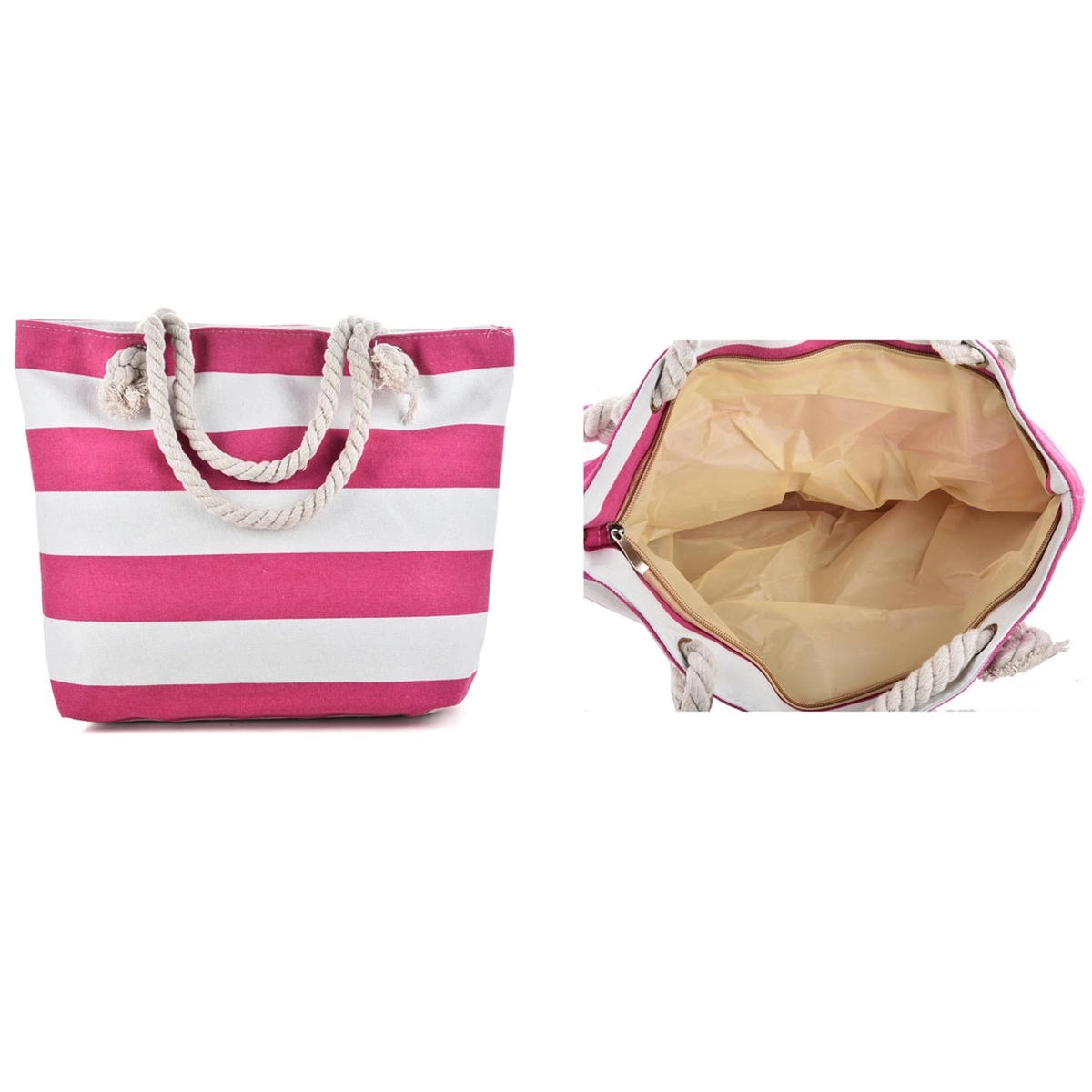 Canvas Striped Beach Bag, custom tote bag with logo imprint 5