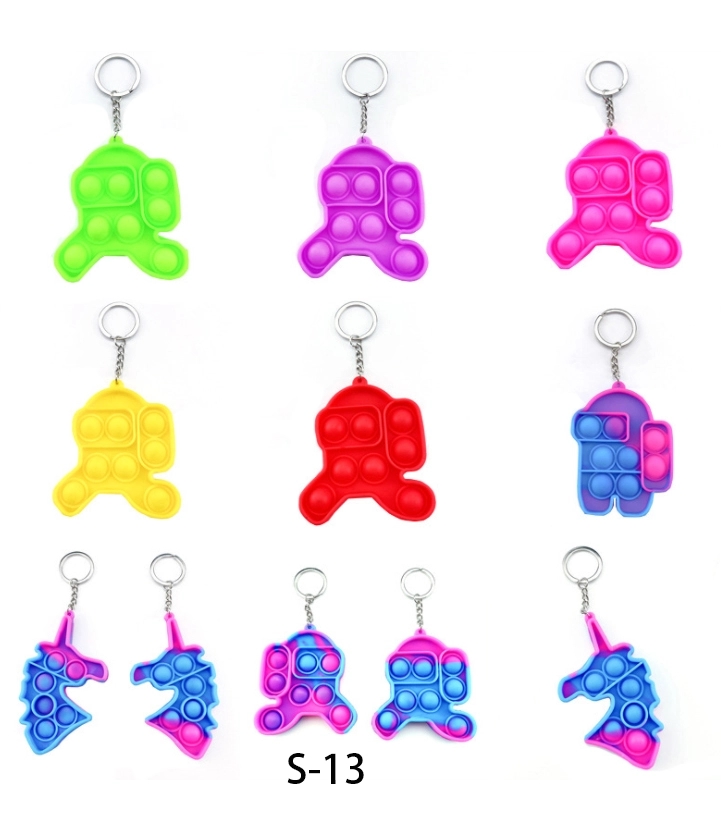 Stress Relief Fidget Silicone Flipping keychain 24
