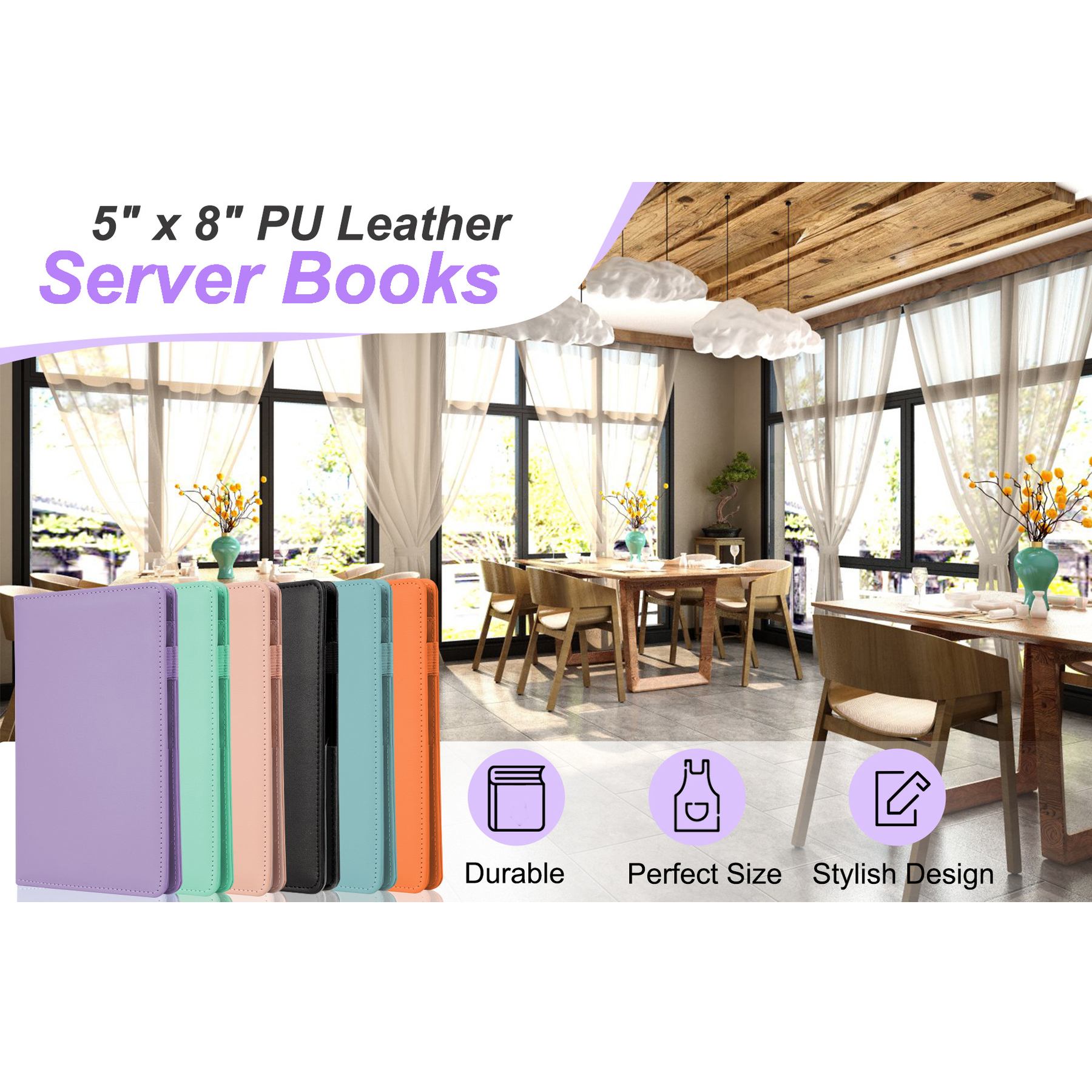 Server Book Holder with Zipper Pocket 6