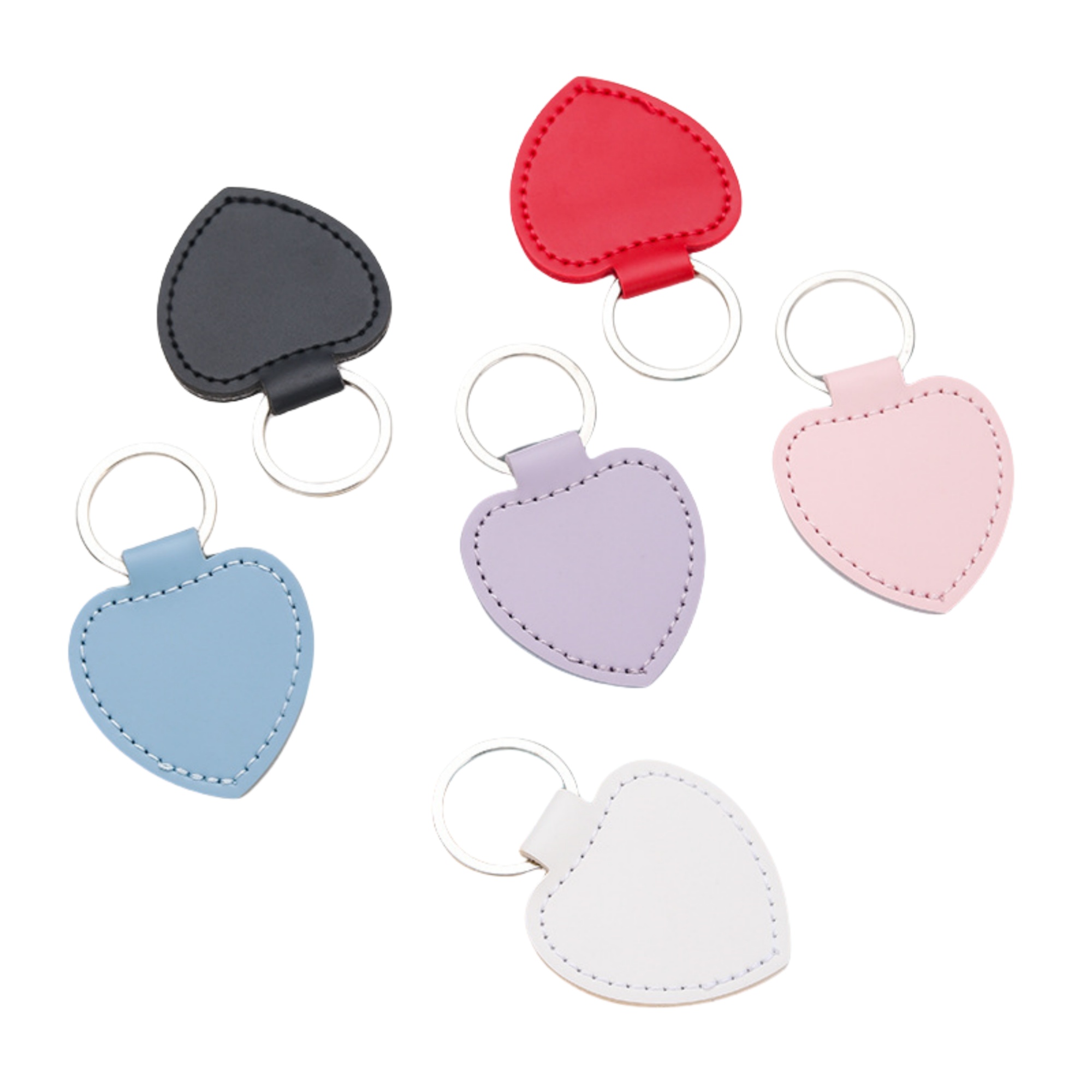 Fashion Heart Leather Keychain 3
