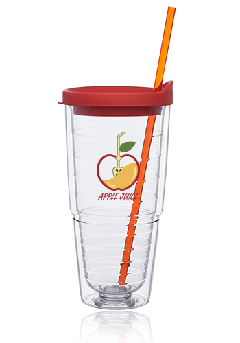 24 oz. Double Wall Solid Clear Orbit  Acrylic Tumblers 5