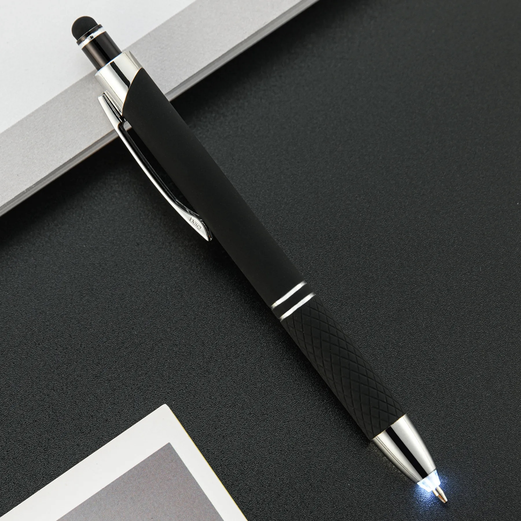 Multicolored LED Ballpoint Pen with Stylus 8