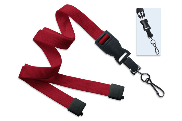 5/8" Blank Detachable Lanyard w/Swivel Hook (Red) 2