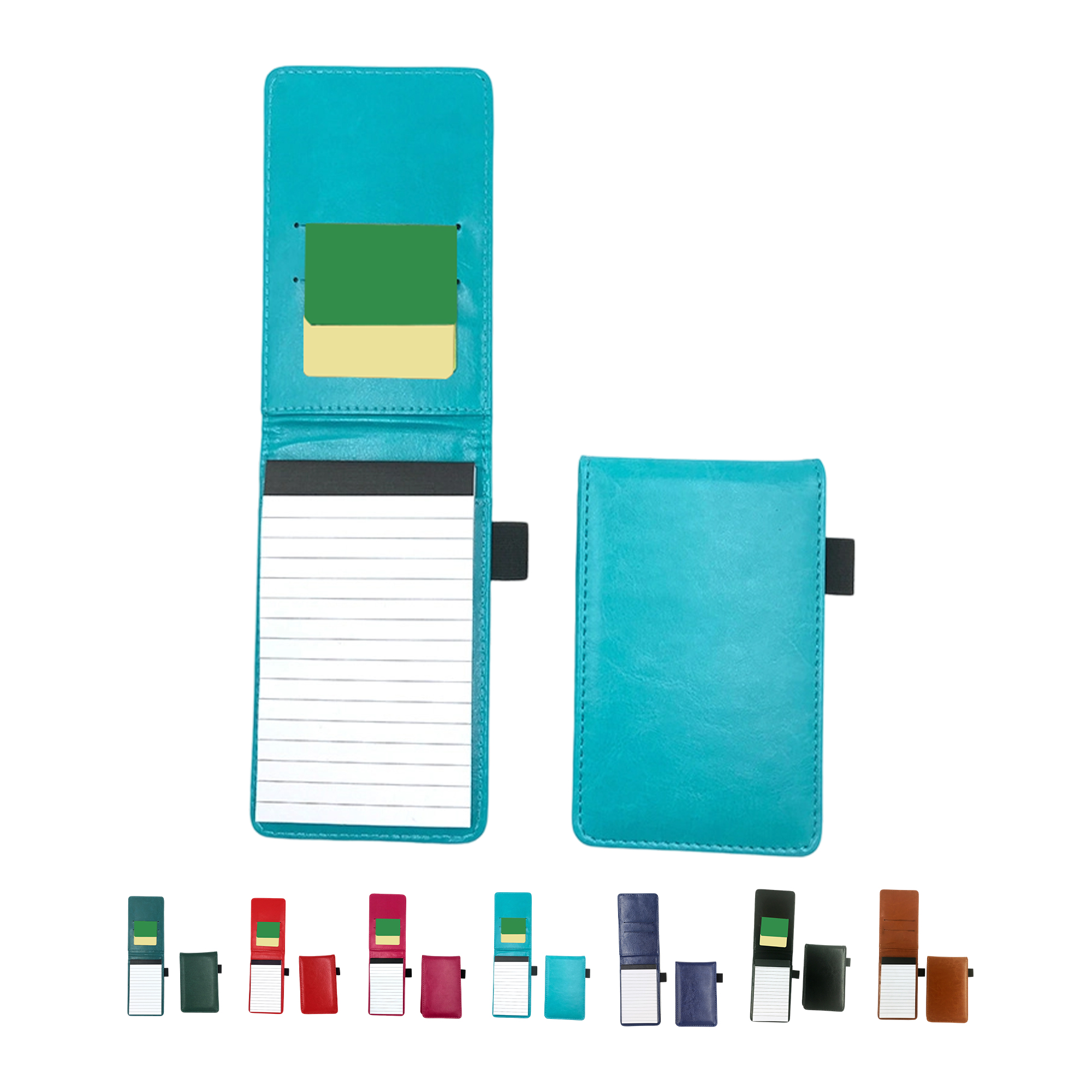 Premium Leather Mini Pocket Notepad Set with Pen Holder 11