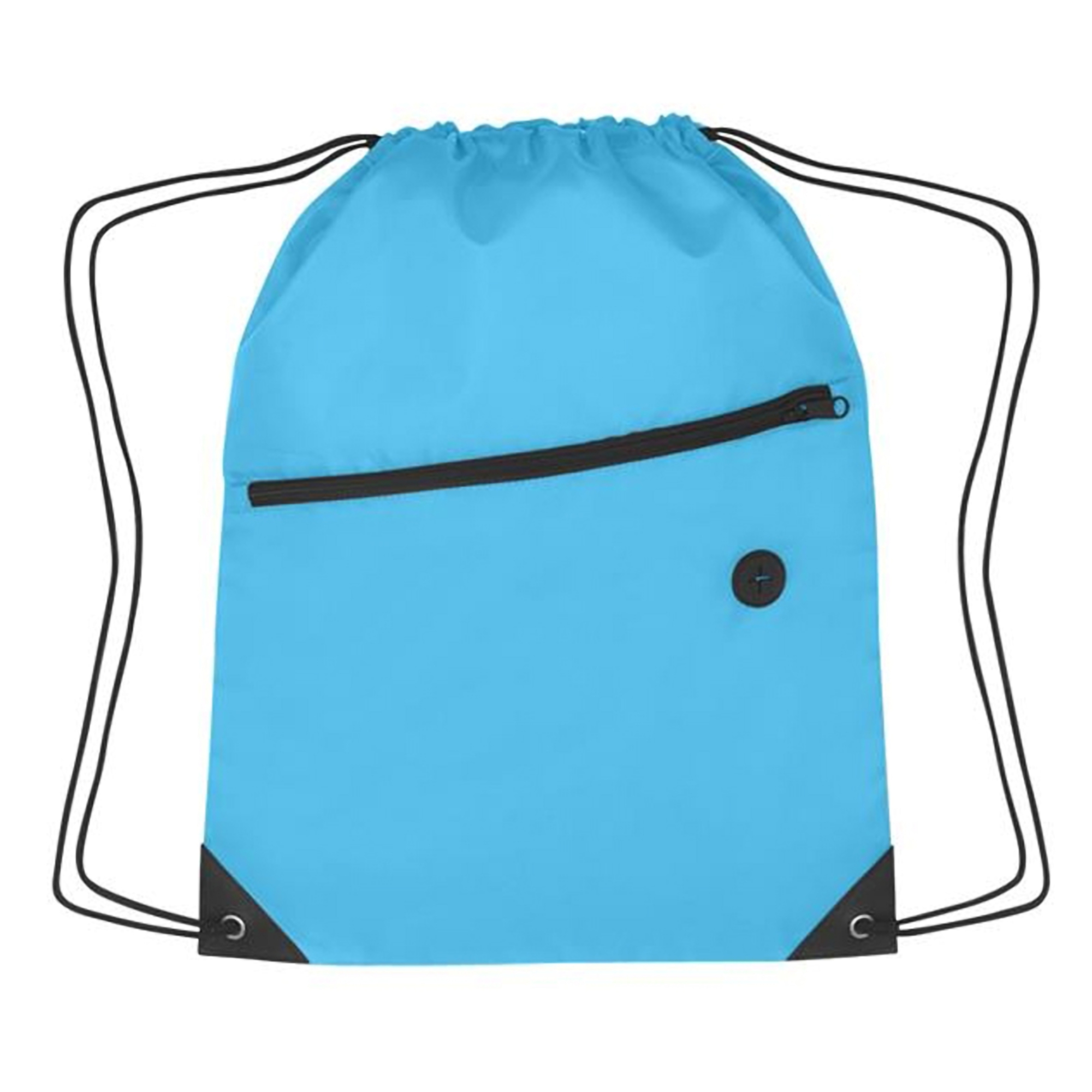 Durable Lightweight Sports Drawstring Backpack with Front Zipper Pocket 3