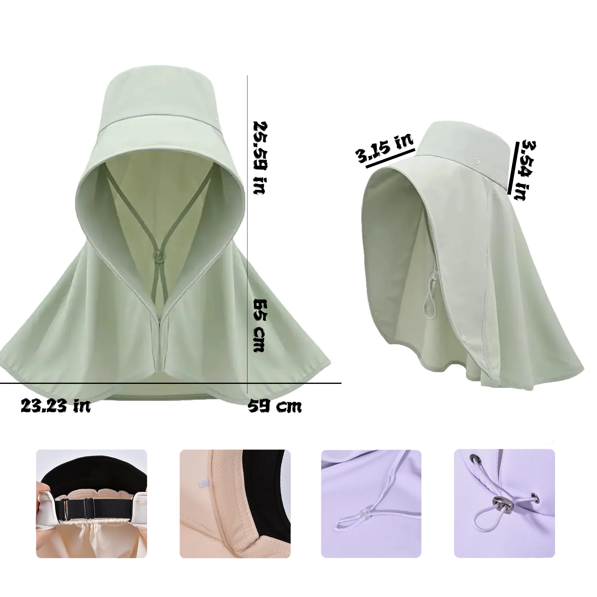 Ice Silk Shawl Integrated Sun Hat 4