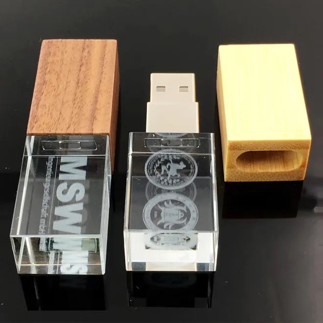 Wooden Crystal USB Thumb Drive 2