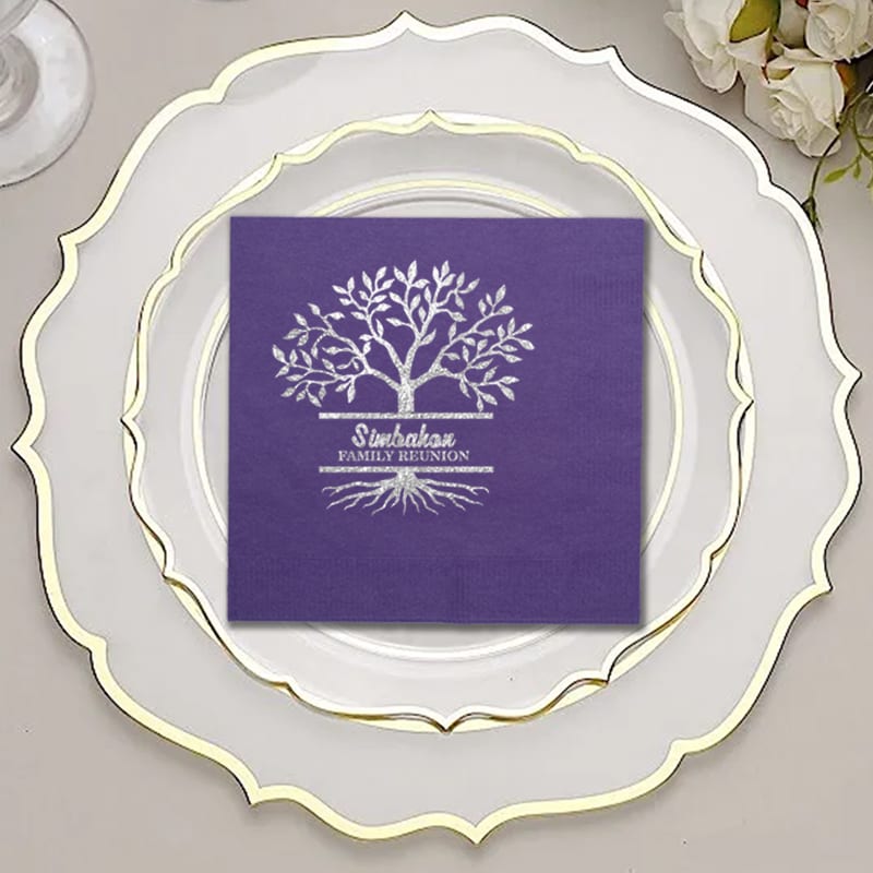 Foil Stamped Square Dinner Napkins 4