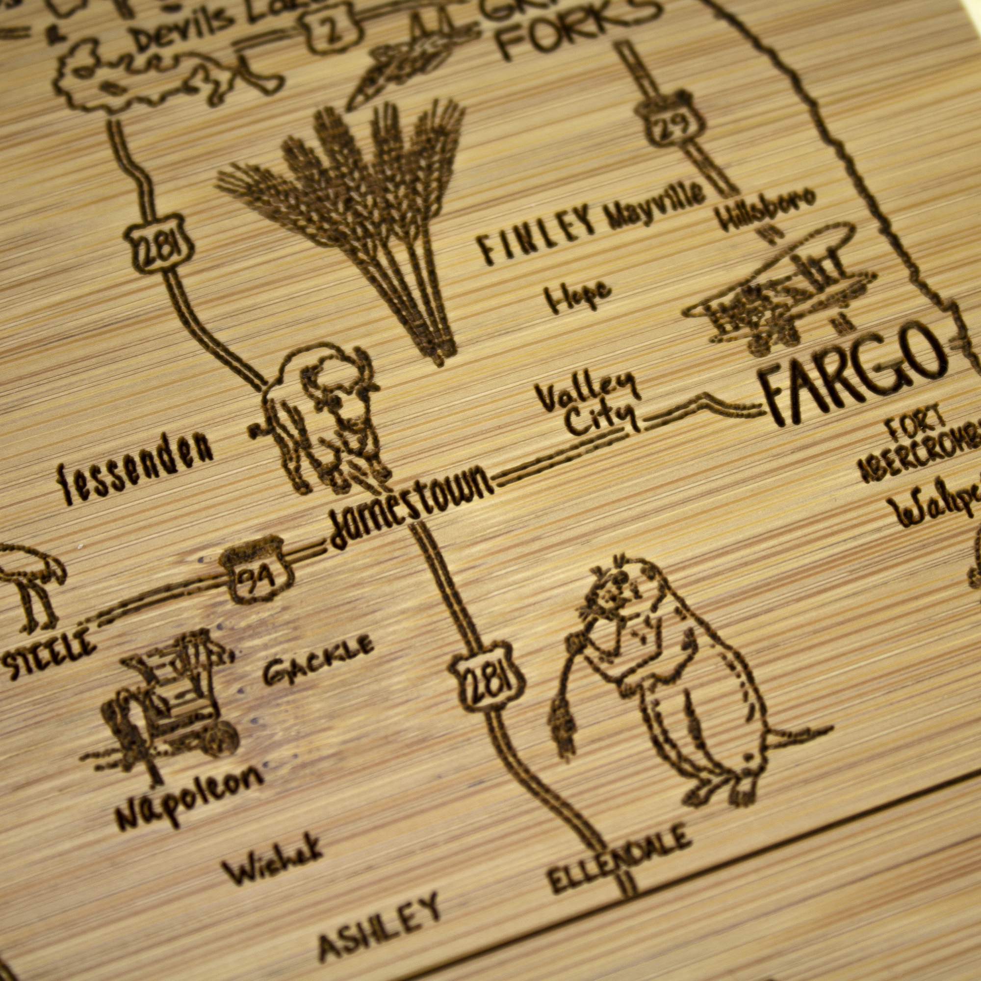 A Slice of Life North Dakota Serving & Cutting Board 8