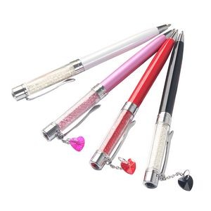 Plated Metal Color Pen With Crystal 21