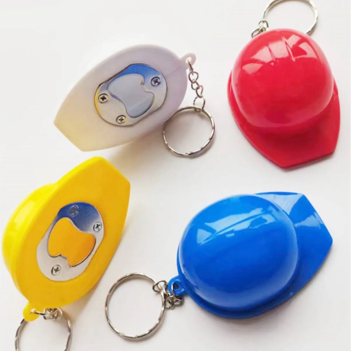 Promotional Construction Hard Hat Bottle Opener W/ Keychain 2