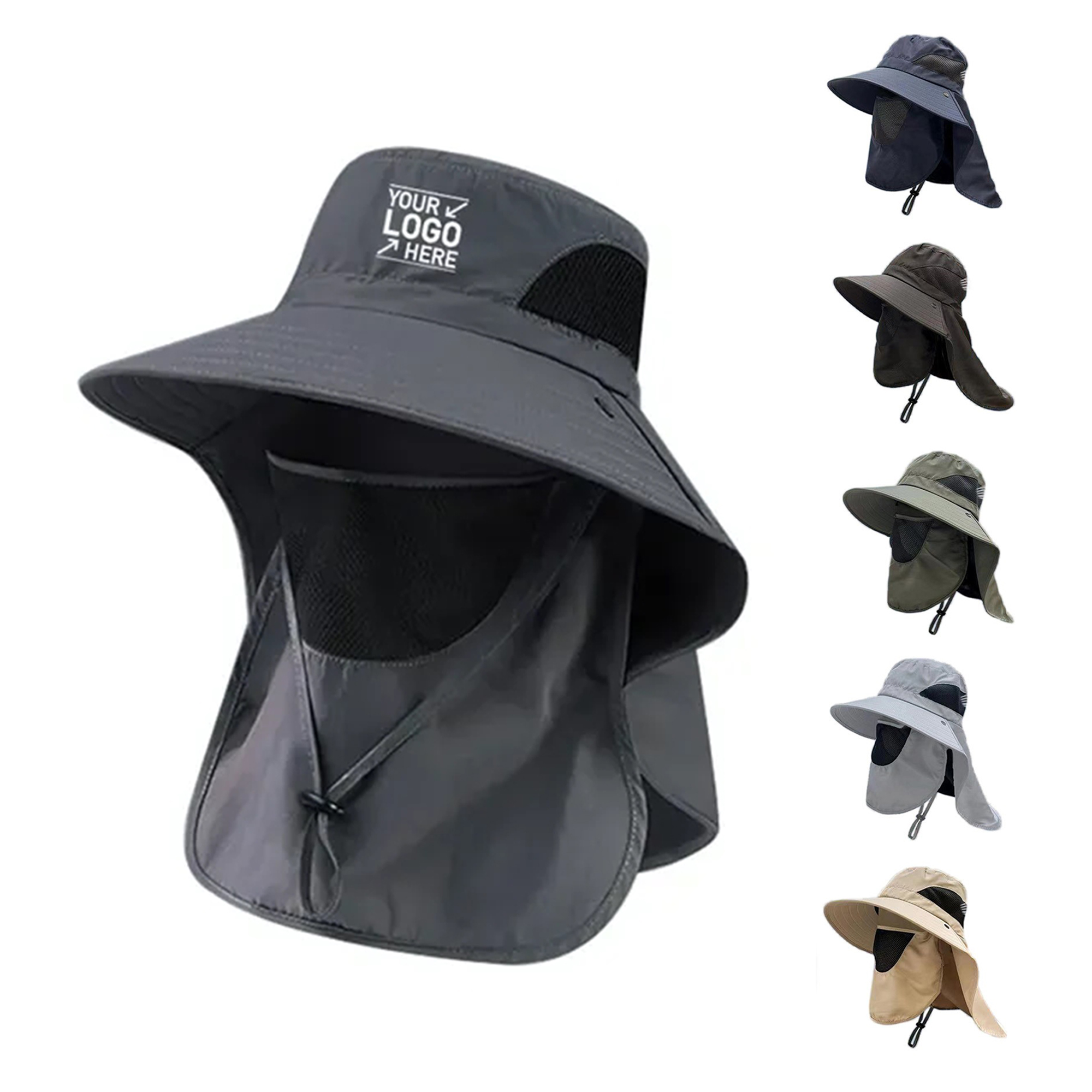 Detachable Face Shield Sun Hat Outdoor Fishing Hiking 6