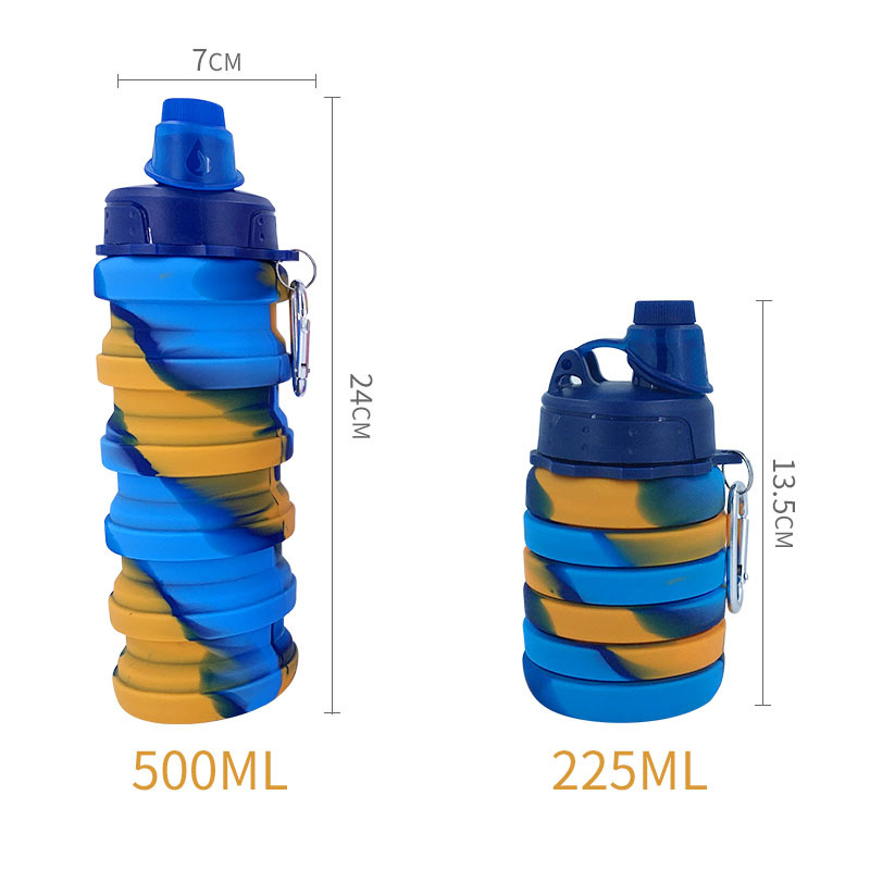 17oz Outdoor Sports Silicone Camouflage Collapsible Water Bottle 2