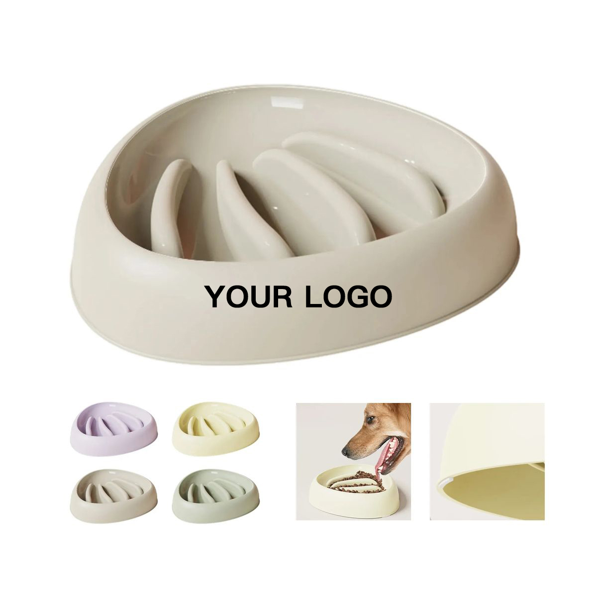 Plastic Pet Bowl with Slow Feed Structure for Safety 2