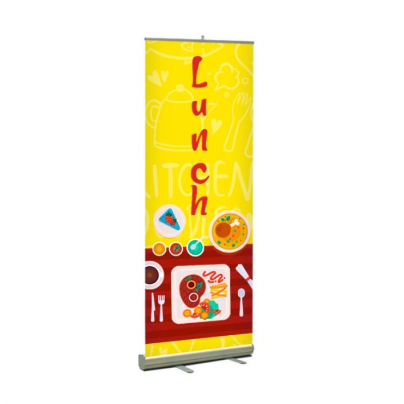Lunch Pre Printed Premium Retractable Banner 33" x 80" - Yellow 2