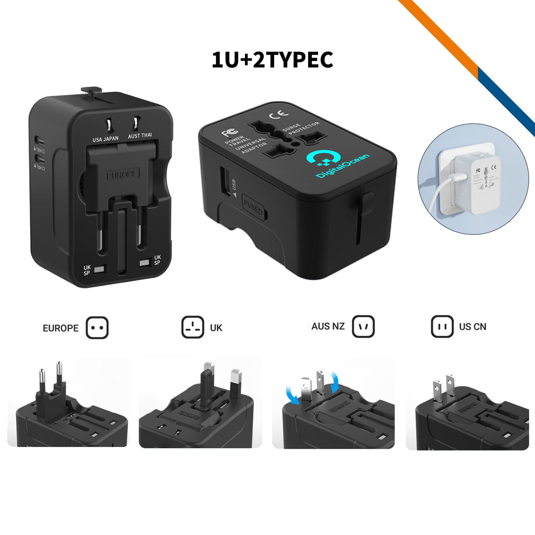Abner Universal Travel Adapter 3