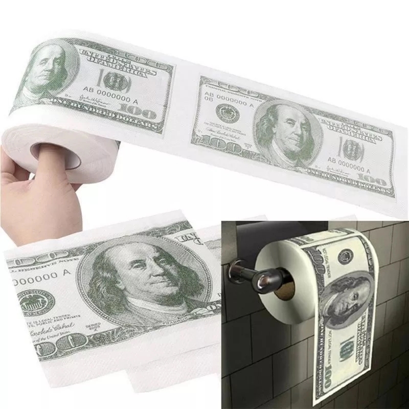 Custom Dollar Printed Toilet Paper 5