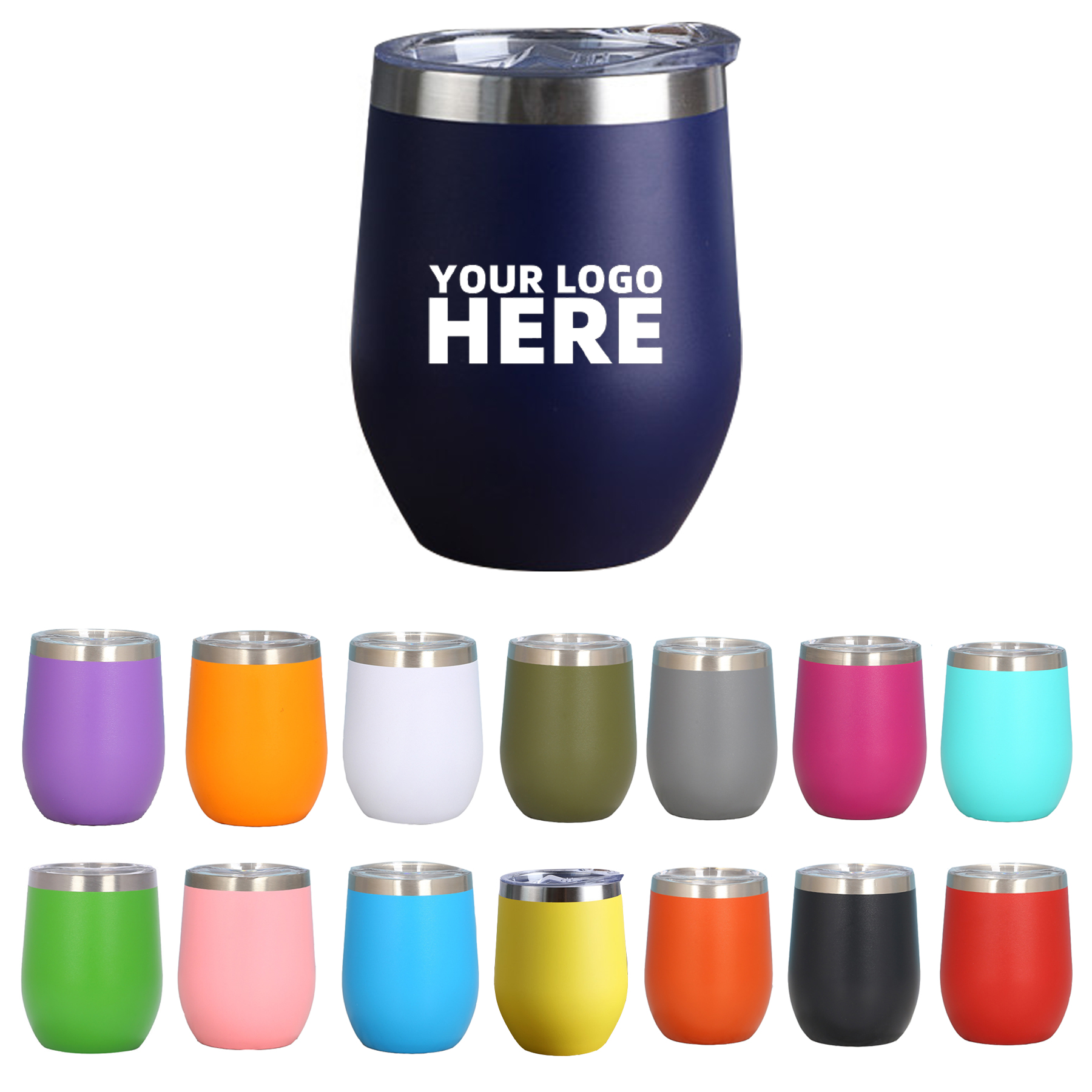 12 OZ Stainless Steel Wine Tumbler With Lid 2