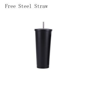 16oz Stainless Steel Insulated Vacuum Coffee Tumbler With Straw 5