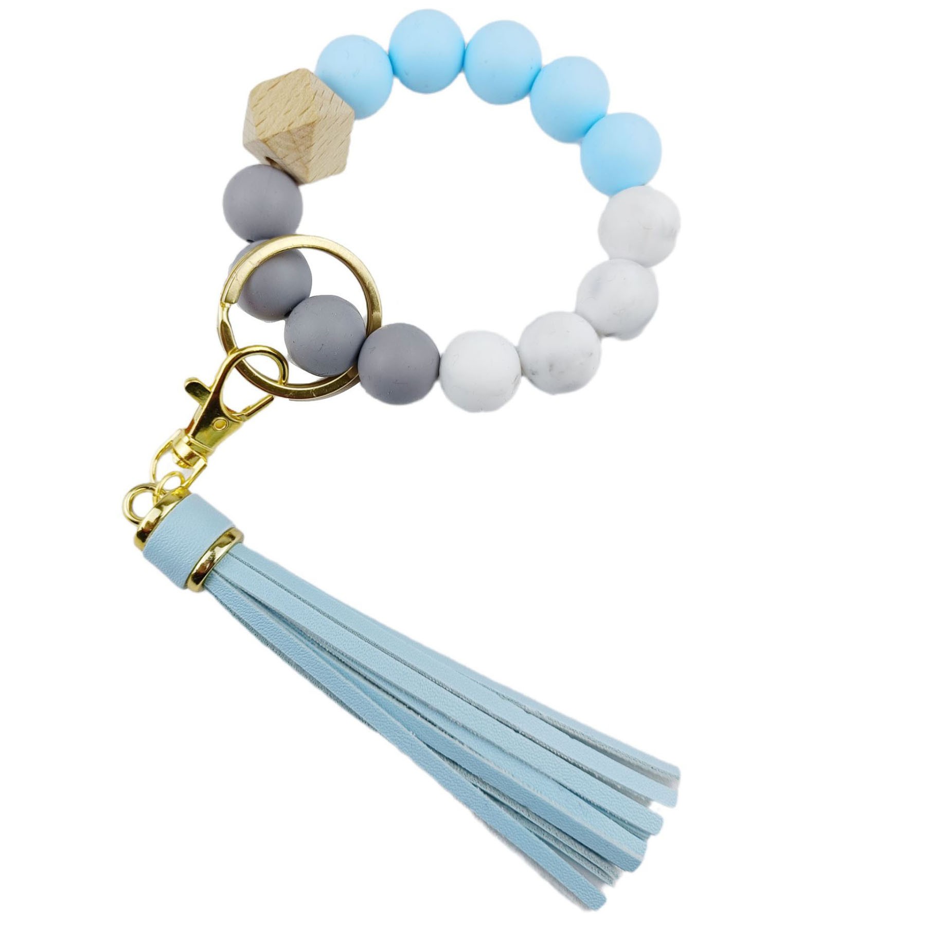 Silicone Bead Wristlet Keychain 8