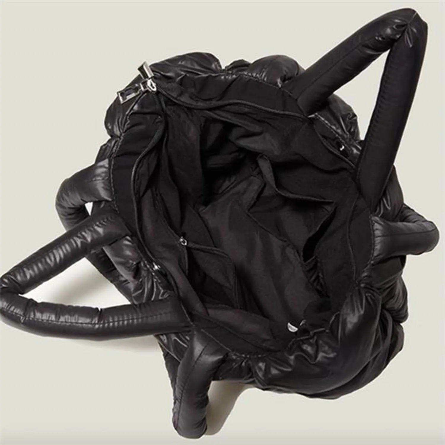 Quilted Puffer Down Cotton Winter Tote Bag 3