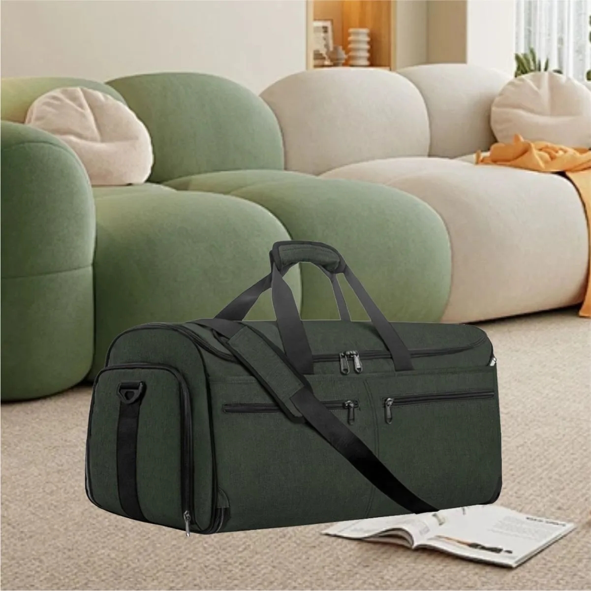 55L Travel & Gym Duffel Bag With Multiple Compartments 6