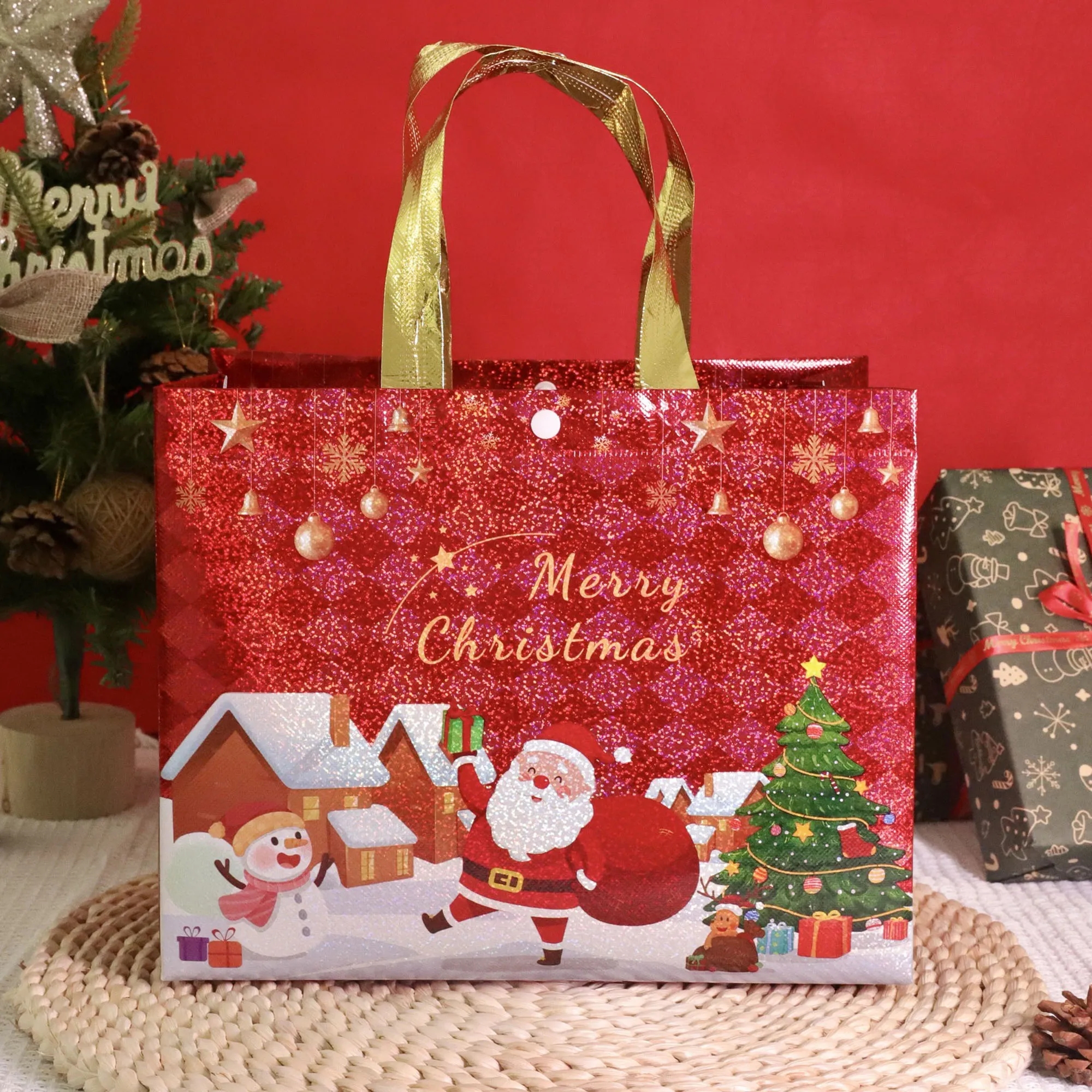 Christmas Gift Tote Bag, custom tote bag with logo imprint 2