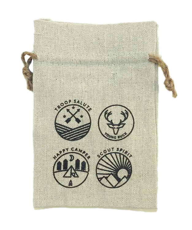 REBEL Rough 100% Natural Cotton Drawstring Bag w hemp drawstring 4x6" (LINEN TEXTURE) 1
