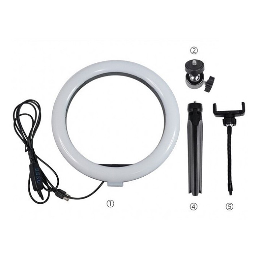 10" Selfie Ring Light with Tripod Stand & Phone Holder for Live Streaming, Video & Photos 1