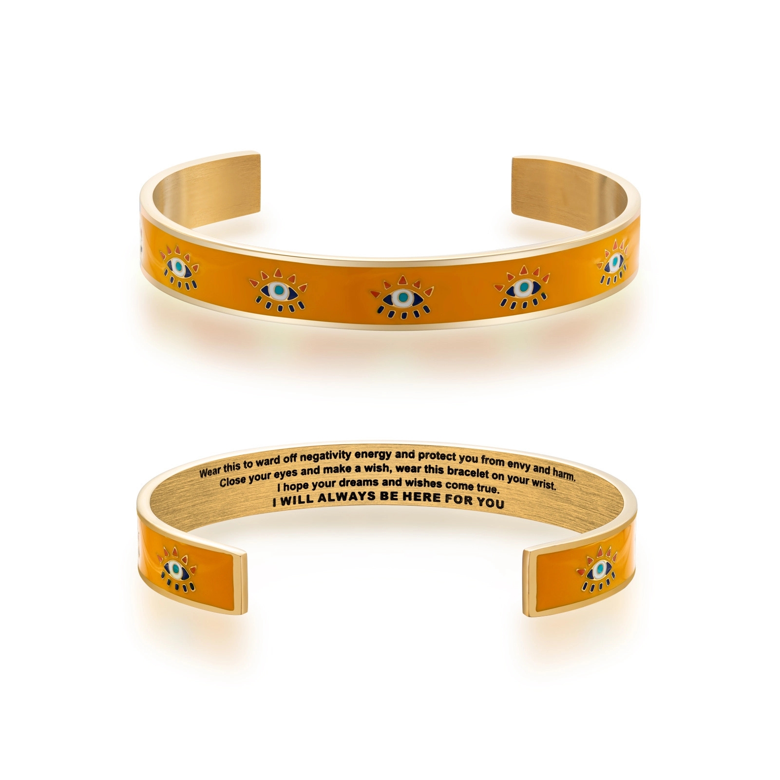 Custom Enamel Style 304 Stainless Steel Cuff Bangles 3