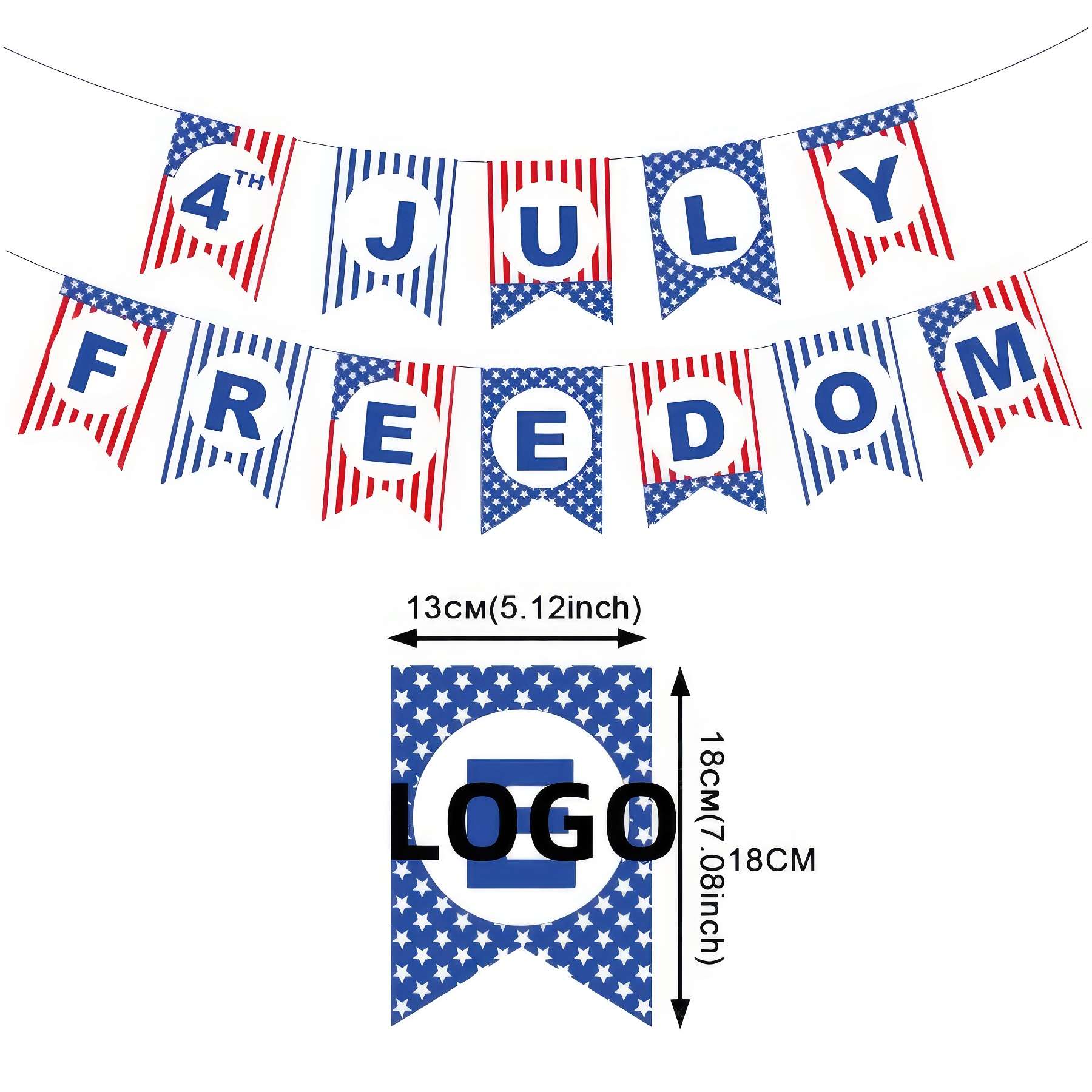 Bunting American Flag Patriotic Banner for Independence Day 2