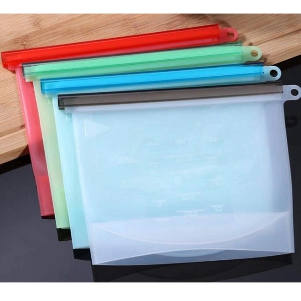 Reusable Silicone Food Bag With Plastic Slider 4
