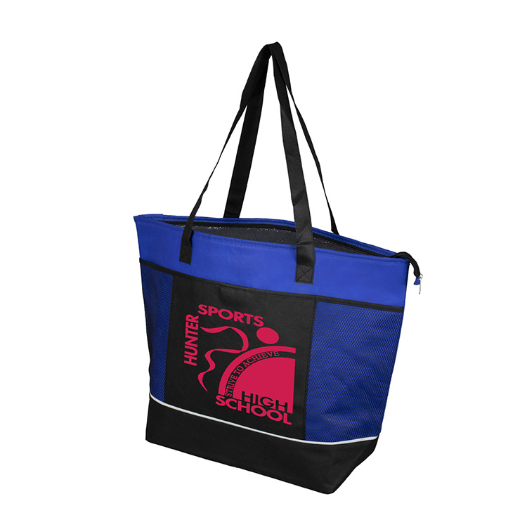 22"W x 16"H x 7 ½"Gusset - "FROST LINE" Super-Sized Insulated Zipper Cooler Tote 69