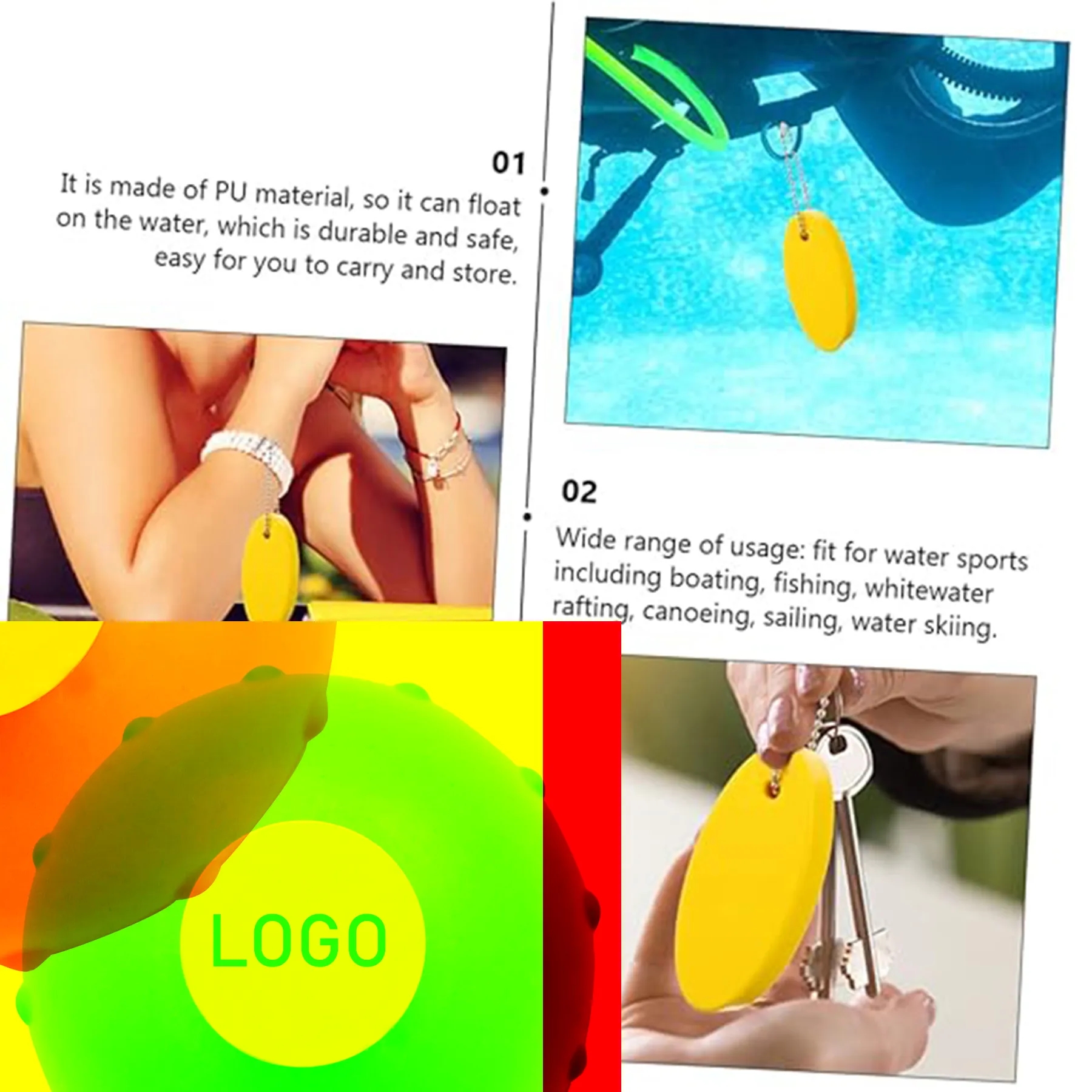 Oval Shaped Foam Floating Keychain For Boat Keys 3