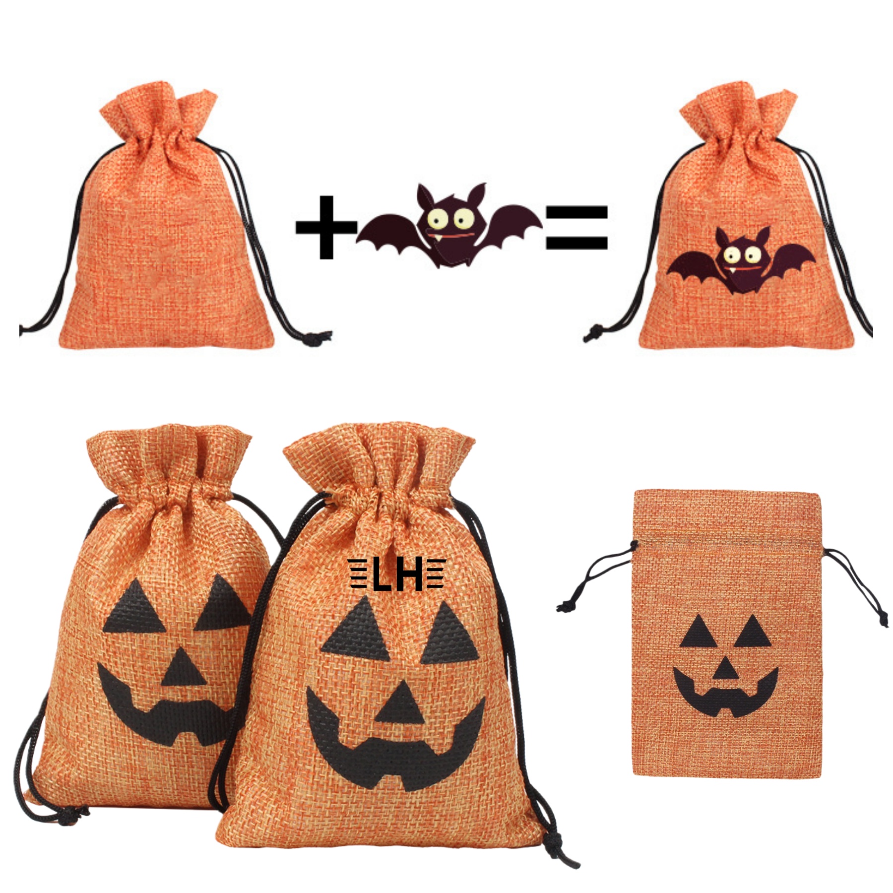 Halloween Burlap Drawstring Candy Bag 3