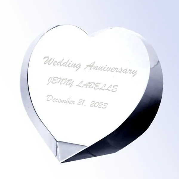 Personalized Crystal Always In My Heart Paperweight 3