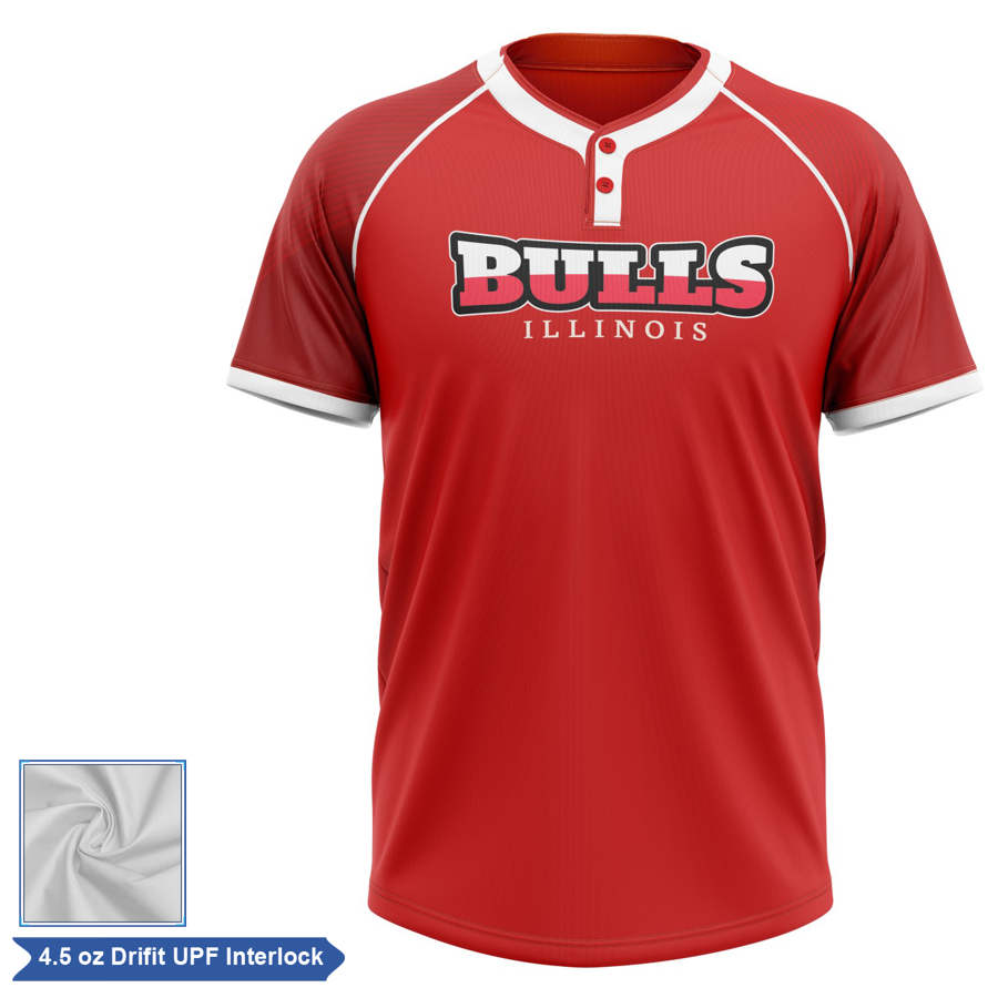 Sublimation UPF DriFit 2-Button Baseball Henley - Men Women 5