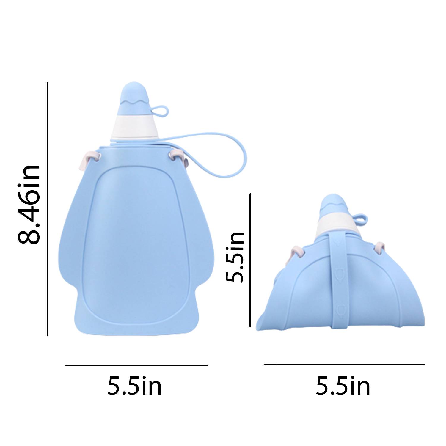 10-13.5Oz Silicone Flat Folding Bottle 3