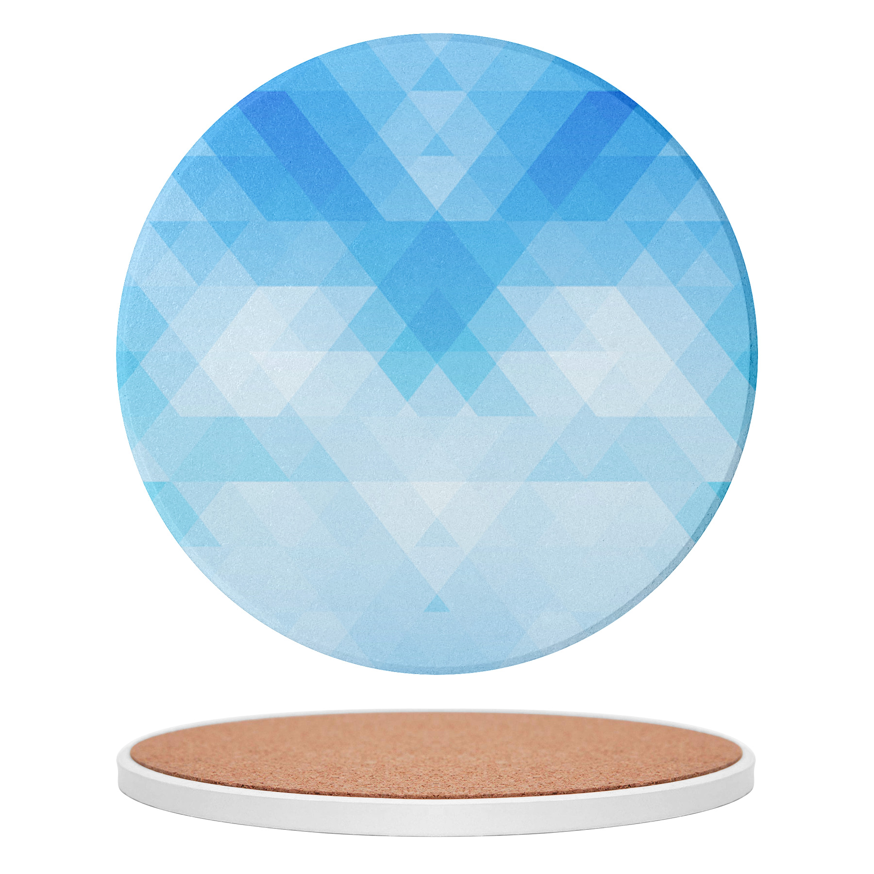 Custom 3.5'' Ceramics Heat-Insulating Coaster With Cork Base 13